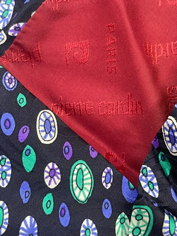 PIERRE CARDIN NECKTIE RETRO NAVY MEN PRE OWNED