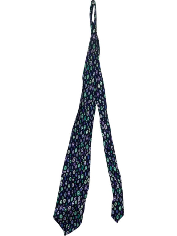 PIERRE CARDIN NECKTIE RETRO NAVY MEN PRE OWNED