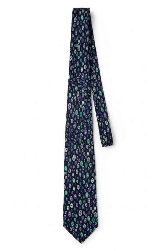 PIERRE CARDIN NECKTIE RETRO NAVY MEN PRE OWNED