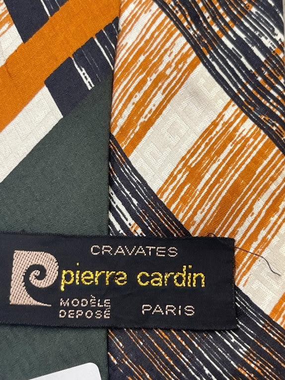 PIERRE CARDIN ΓΡΑΒΑΤΑ RETRO ΣΚΟΥΡΟ ΠΡΑΣΙΝΗ ΑΝΤΡΙΚΟ PRE OWNED