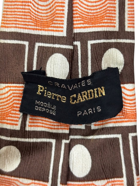 PIERRE CARDIN ΓΡΑΒΑΤΑ VINTAGE RETRO ΚΑΦΕ ΠΟΡΤΟΚΑΛΙ ΑΝΤΡΙΚΟ PRE OWNED