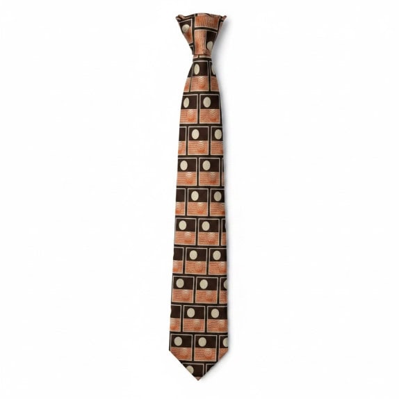 PIERRE CARDIN CRAVATTA VINTAGE RETRO MARRONE ARANCIONE UOMO PRE OWNED