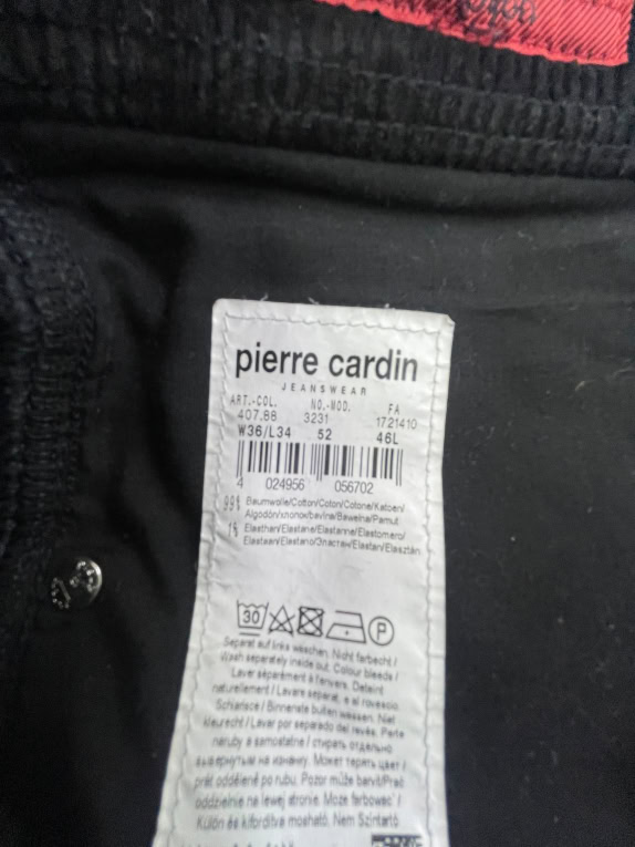 Pierre Cardin Jeans Παντελόνι Corduroy Vintage Μαύρο Ανδρικό XL