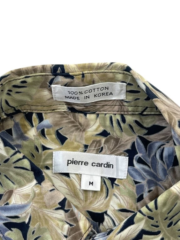 PIERRE CARDIN ΚΟΝΤΟΜΑΝΙΚΟ ΠΟΥΚΑΜΙΣΟ VINTAGE FLORAL ΜΠΕΖ ΑΝΤΡΙΚΟ PRE OWNED M