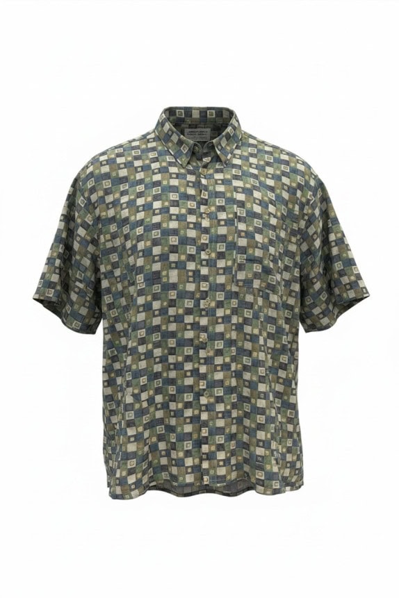 PIERRE CARDIN CAMICIA MANICA CORTA VINTAGE MULTICOLORE UOMO PRE OWNED XL