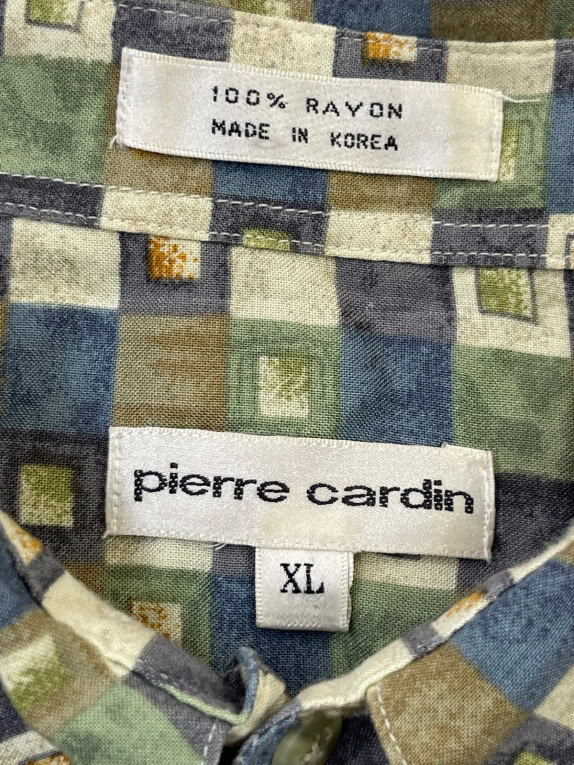 PIERRE CARDIN ΚΟΝΤΟΜΑΝΙΚΟ ΠΟΥΚΑΜΙΣΟ VINTAGE ΠΟΛΥΧΡΩΜΟ ΑΝΤΡΙΚΟ PRE OWNED XL