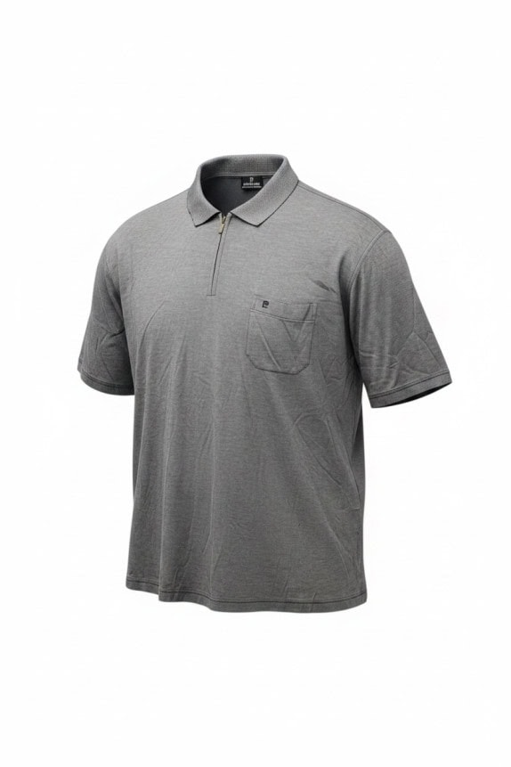 PIERRE CARDIN POLO CON ZIP MINIMAL GRIGIO UOMO PRE OWNED XL
