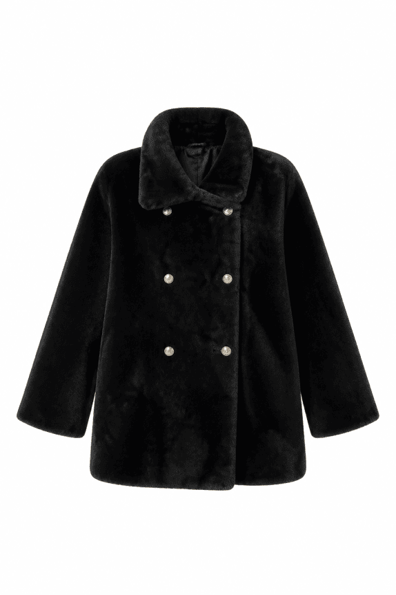 1980s PIERRE CARDIN COAT MINIMAL BLACK WOMEN PRE OWNED M