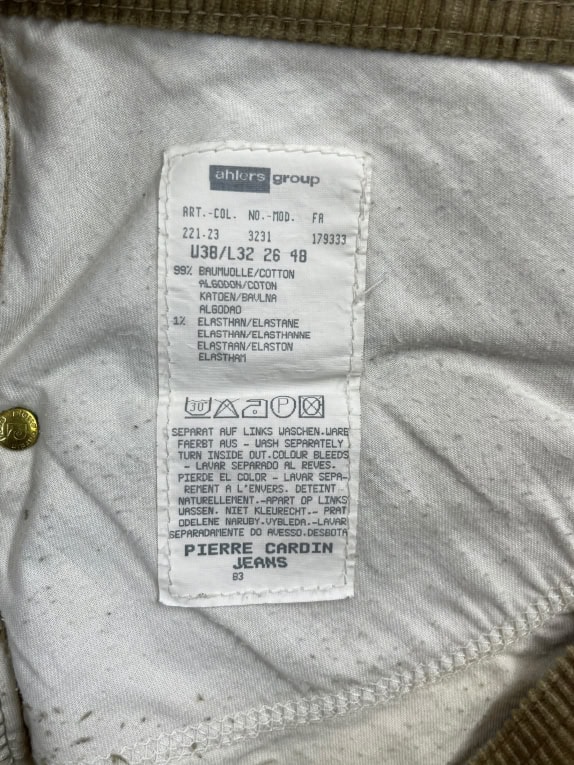 Pierre Cardin Παντελόνι Corduroy Μπεζ Vintage Ανδρικό L