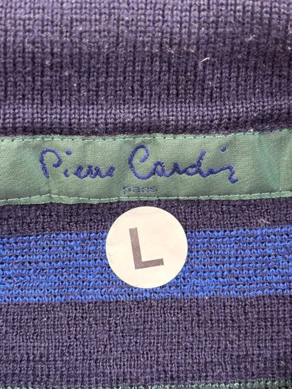 PIERRE CARDIN ΠΛΕΚΤΟ ΠΟΛΟ VINTAGE NAVY ΑΝΤΡΙΚΟ PRE OWNED L