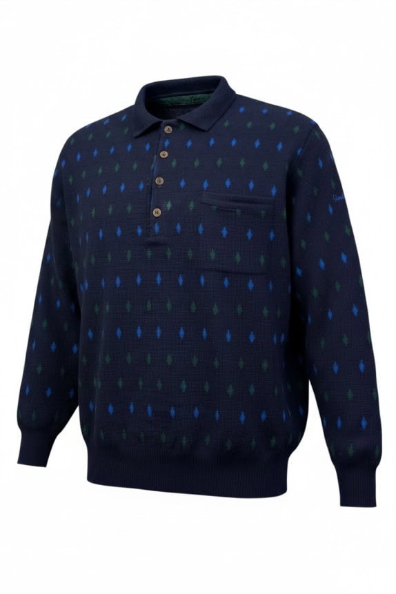 PIERRE CARDIN KNIT POLO VINTAGE NAVY MENS PRE OWNED L