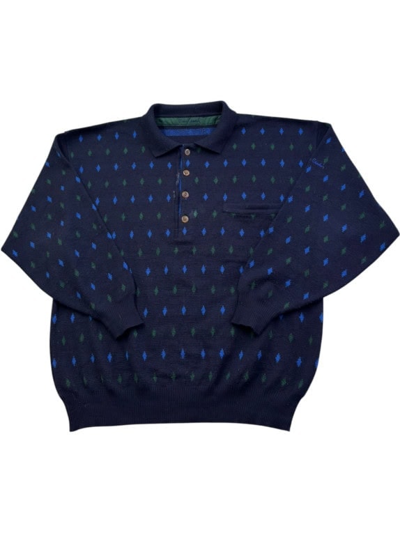PIERRE CARDIN ΠΛΕΚΤΟ ΠΟΛΟ VINTAGE NAVY ΑΝΤΡΙΚΟ PRE OWNED L