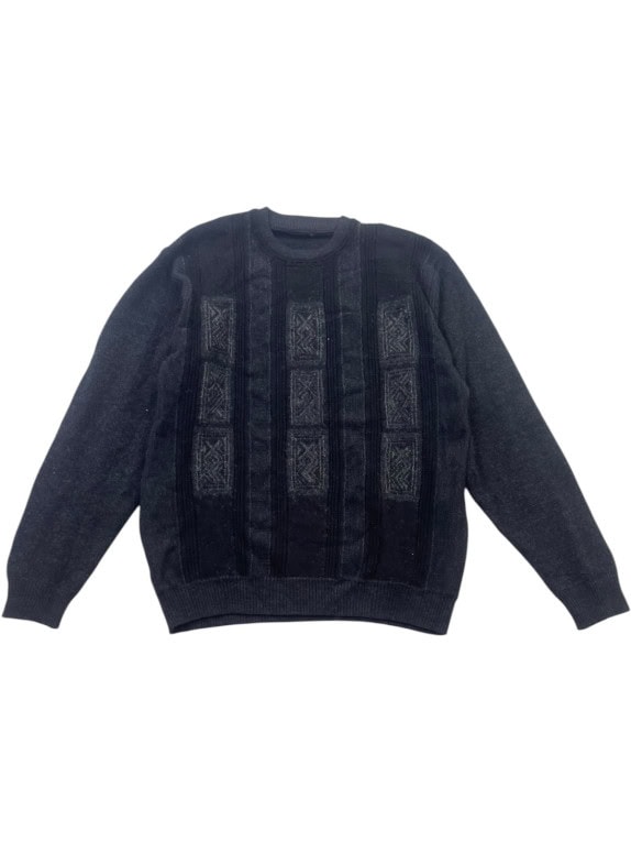PIERRE CARDIN KNIT SWEATER RETRO CHARCOAL MENS PRE OWNED M