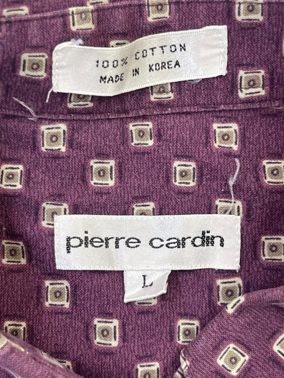 PIERRE CARDIN LONG SLEEVE SHIRT CLASSIC PURPLE MENS PRE OWNED L