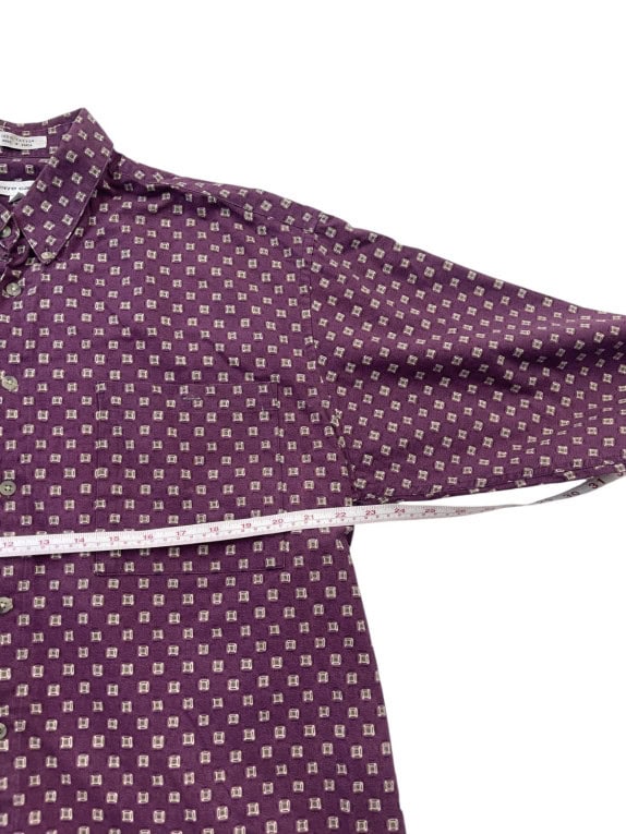 PIERRE CARDIN LONG SLEEVE SHIRT CLASSIC PURPLE MENS PRE OWNED L