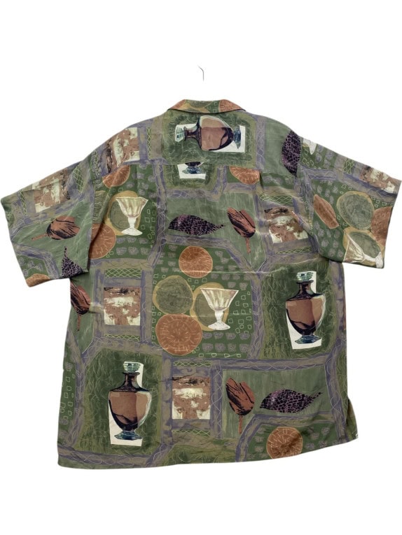 PIERRE CARDIN SHIRT VINTAGE GRAPHIC GREEN MEN PRE OWNED XL