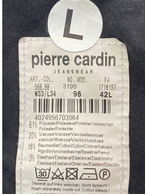 PIERRE CARDIN ΤΖΙΝ ΠΑΝΤΕΛΟΝΙ ΚΛΑΣΙΚΟ ΜΑΥΡΟ ΑΝΤΡΙΚΟ PRE OWNED L
