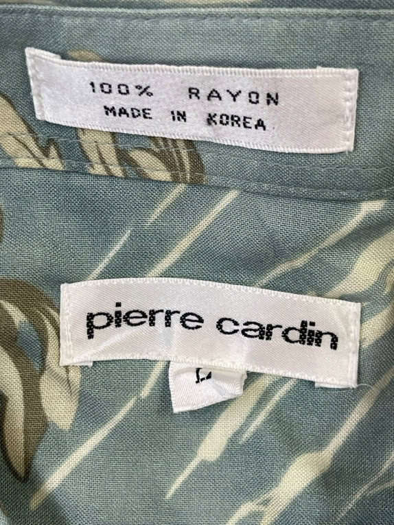 PIERRE CARDIN ΧΑΒΑΝΕΖΙΚΟ ΠΟΥΚΑΜΙΣΟ RETRO ΠΕΤΡΟΛ ΑΝΤΡΙΚΟ PRE OWNED L