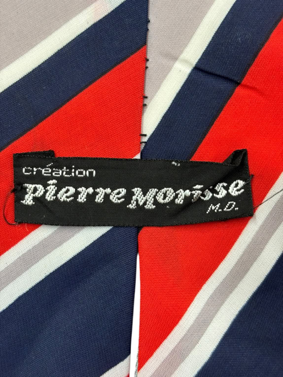 PIERRE MONSSE ΓΡΑΒΑΤΑ CLASSIC ΡΙΓΕ ΚΟΚΚΙΝΟ NAVY ΓΚΡΙ ΑΝΤΡΙΚΟ PRE OWNED