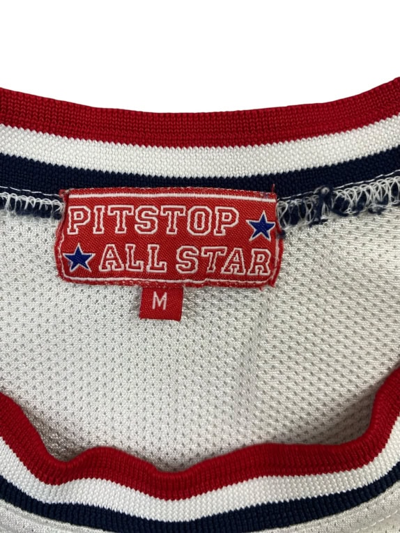 Pit Stop All Star Jersey Tank Top sportivo in mesh con logo bianco da uomo M