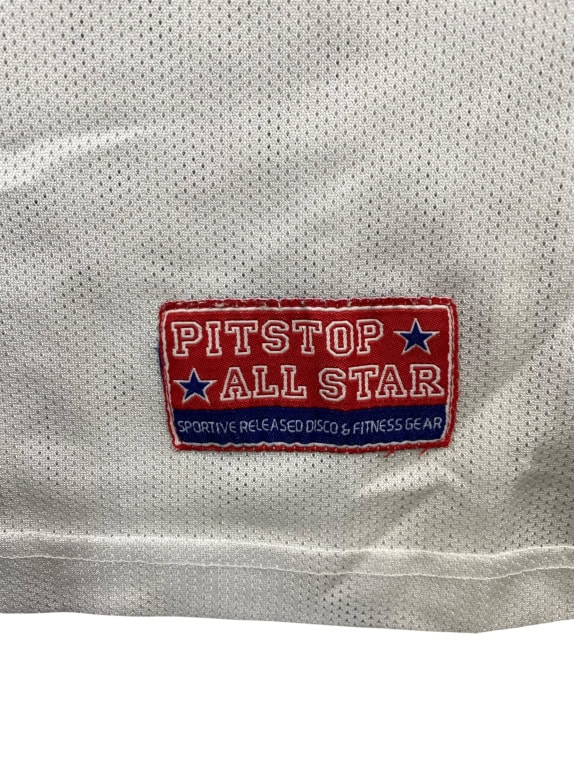 Pit Stop All Star Jersey Tank Top sportivo in mesh con logo bianco da uomo M