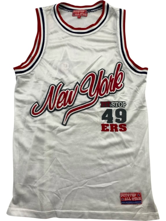 Pit Stop All Star Jersey Tank Top sportivo in mesh con logo bianco da uomo M