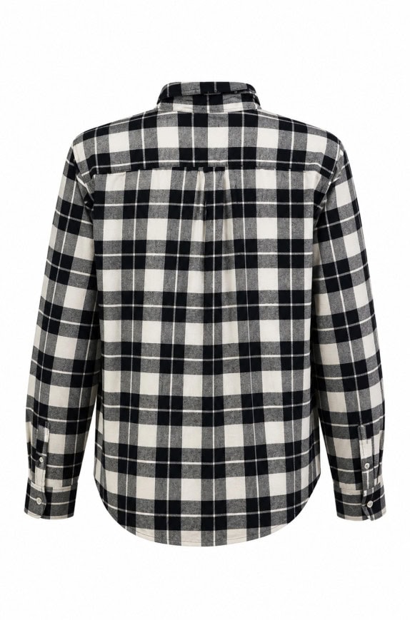PLACER ΠΟΥΚΑΜΙΣΟ PLAIN CHECK ΜΑΥΡΟ ΑΝΤΡΙΚΟ PRE OWNED L