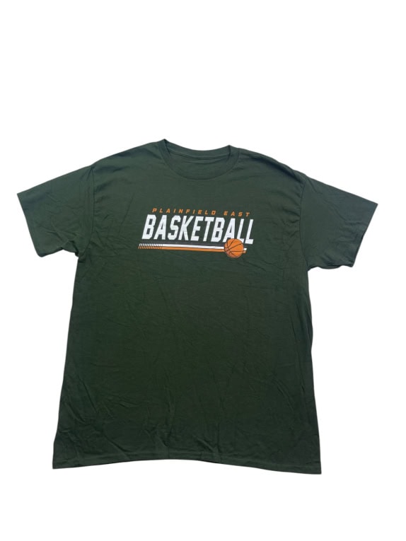 PLAINFIELD EAST GRAPHIC TEE ATHLETIC OLIVE UNISEX PRE OWNED
