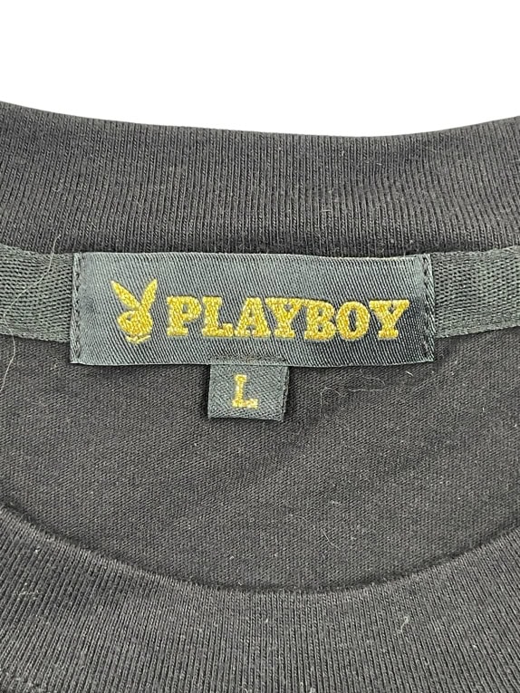PLAYBOY T-SHIRT BIG LOGO MONOGRAM ΜΑΥΡΟ UNISEX L