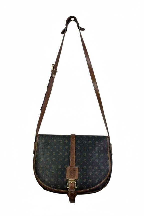 POLLINI ΤΣΑΝΤΑ ΩΜΟΥ / CROSSBODY ALL OVER LOGO ΚΑΦΕ