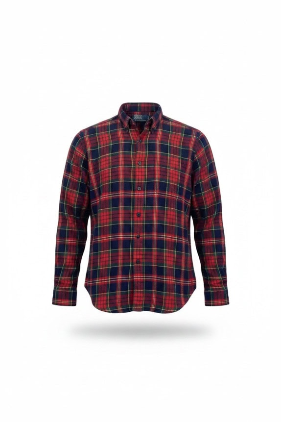 POLO BY RALPH LAUREN FLANNEL ΠΟΥΚΑΜΙΣΟ CLASSIC ΚΟΚΚΙΝΟ ΚΑΡΟ ΑΝΤΡΙΚΟ PRE OWNED S