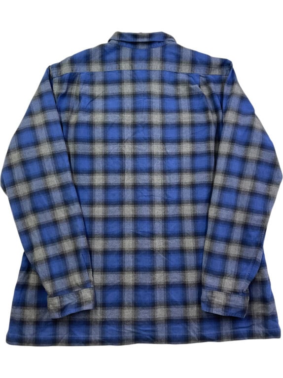POLO BY RALPH LAUREN FLANNEL SHIRT WORKWEAR BLUE GREY MENS PRE OWNED XL