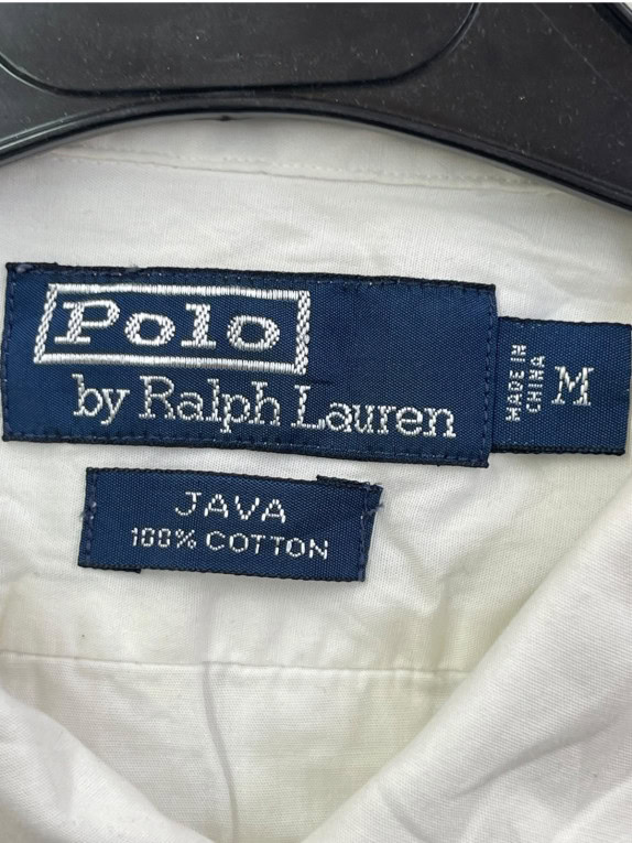 POLO BY RALPH LAUREN ΚΟΝΤΟΜΑΝΙΚΟ ΠΟΥΚΑΜΙΣΟ ΚΕΝΤΗΜΕΝΟ ΛΕΥΚΟ ΑΝΤΡΙΚΟ PRE OWNED M