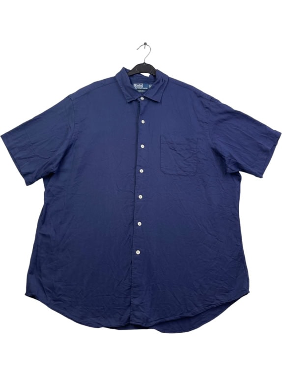 POLO BY RALPH LAUREN CAMICIA MANICHE CORTE MINIMAL NAVY UOMO PRE OWNED