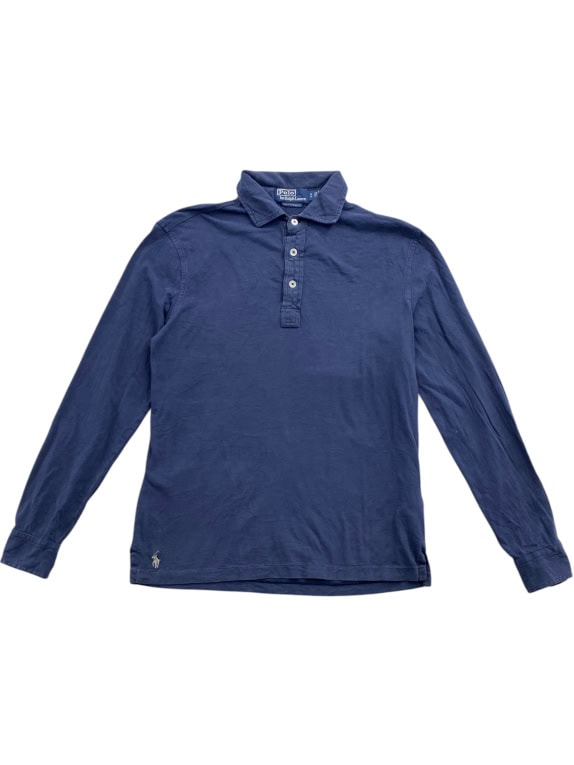 POLO BY RALPH LAUREN polo a maniche lunghe Custom Slim Fit con logo blu unisex M preowned