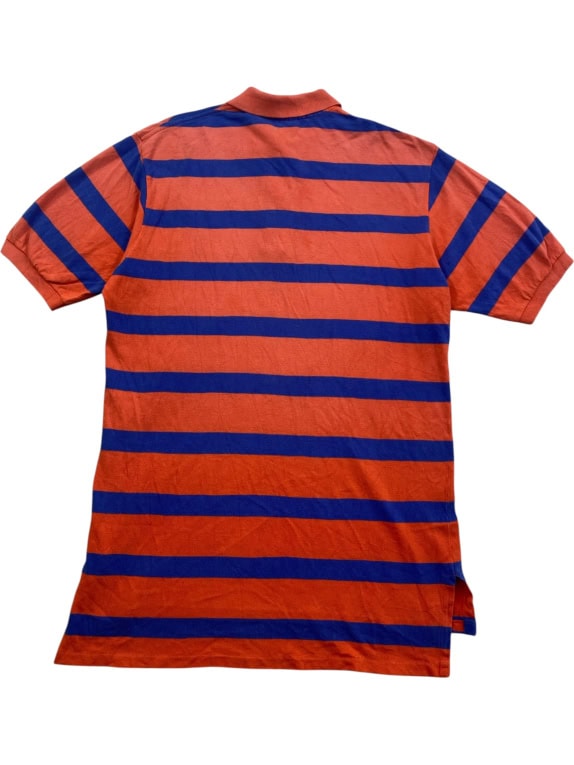 POLO BY RALPH LAUREN POLO SHIRT VINTAGE WITH STRIPES AND EMBROIDERED LOGO ORANGE-BLUE UNISEX M