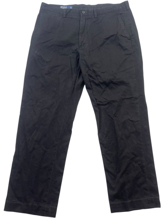POLO BY RALPH LAUREN CHINO PANTS CLASSIC BLACK MENS PRE OWNED XL