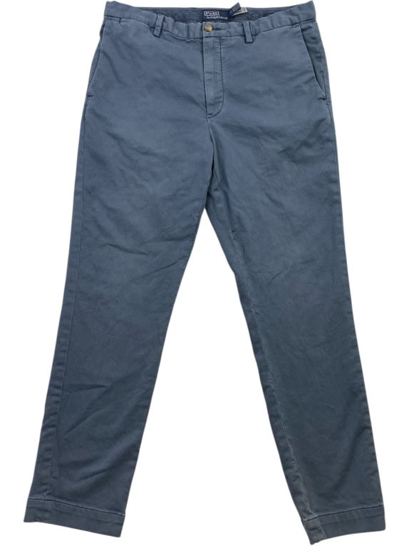 POLO BY RALPH LAUREN PANTALONI CHINO MINIMAL WASHED BLUE UOMO PRE OWNED L