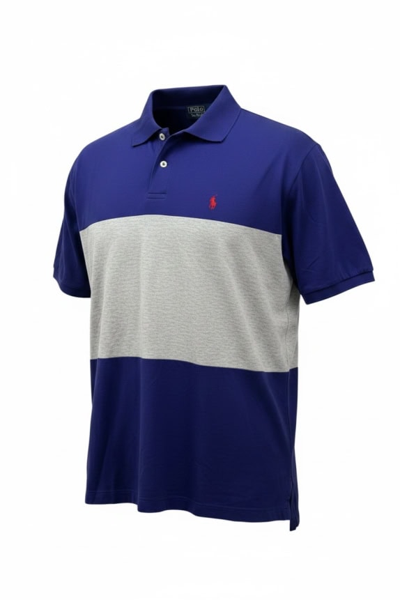 POLO BY RALPH LAUREN POLO SHIRT CLASSIC COLORBLOCK ΜΠΛΕ ΑΝΤΡΙΚΟ PRE OWNED M