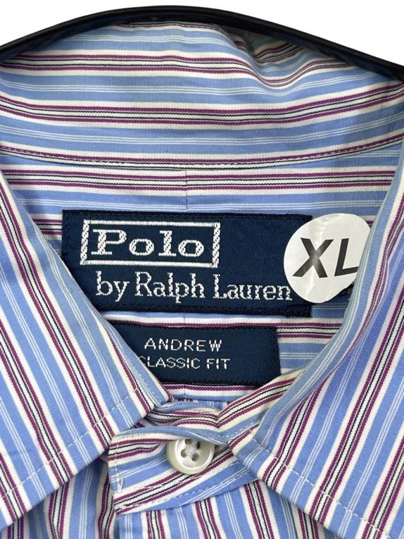 POLO BY RALPH LAUREN ΠΟΥΚΑΜΙΣΟ CLASSIC ΡΙΓΕ ΓΑΛΑΖΙΟ ΑΝΤΡΙΚΟ PRE OWNED XL