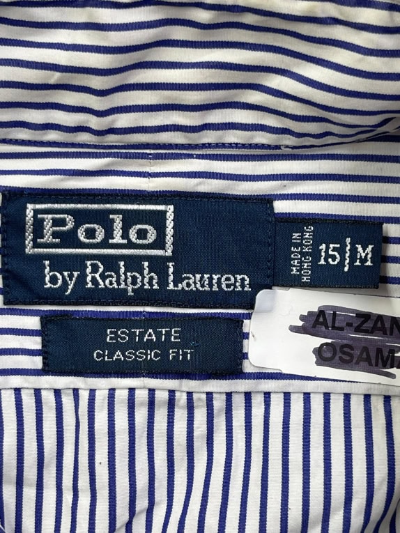 POLO BY RALPH LAUREN CAMICIA ESTATE CLASSIC FIT A RIGHE BLU/BIANCO UNISEX M