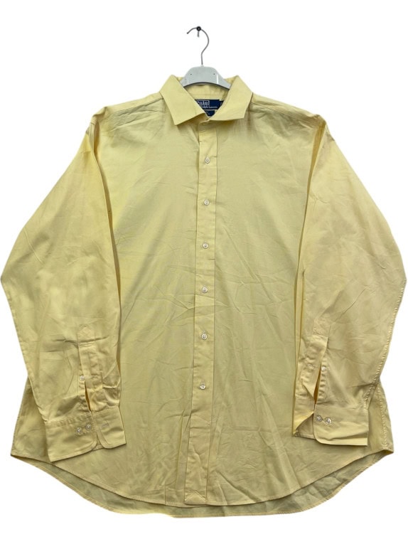 POLO BY RALPH LAUREN BUTTON DOWN SHIRT CLASSIC LIGHT YELLOW MEN PRE OWNED XL