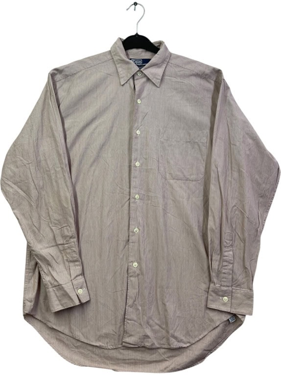 POLO BY RALPH LAUREN SHIRT CLASSIC GREY MENS PRE OWNED M