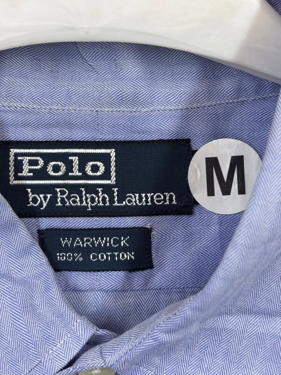 POLO BY RALPH LAUREN CAMICIA CLASSICA BLU UOMO PRE OWNED M