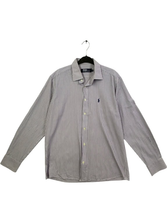 POLO BY RALPH LAUREN ΠΟΥΚΑΜΙΣΟ ΜΕ ΡΙΓΕΣ ΛΟΓΟΤΥΠΟ ΜΩΒ/ΛΕΥΚΟ UNISEX L