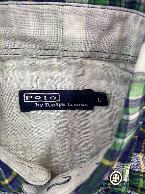 POLO BY RALPH LAUREN ΠΟΥΚΑΜΙΣΟ VINTAGE CHECK BIG LOGO ΠΡΑΣΙΝΟ/ΜΠΛΕ ΑΝΔΡΙΚΟ L