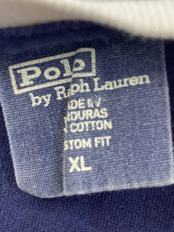 POLO BY RALPH LAUREN RINGER TEE GRAPHIC NAVY UOMO PRE OWNED XL