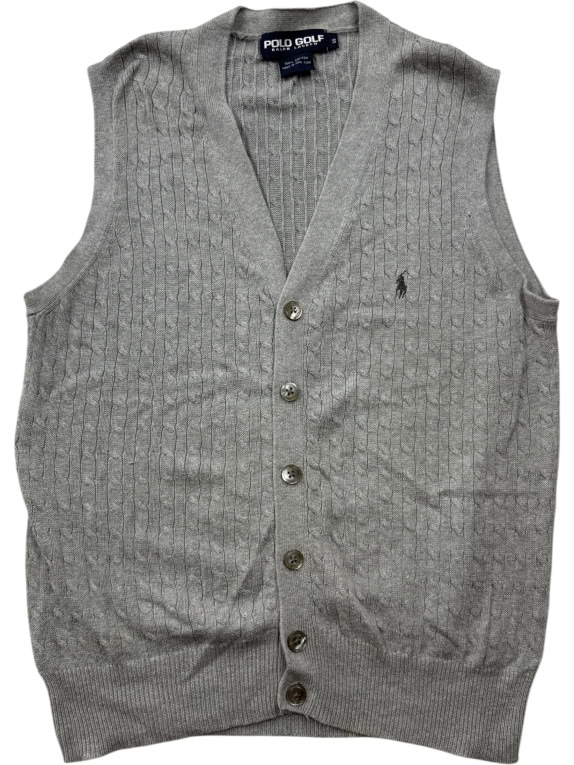 POLO GOLF RALPH LAUREN KNITTED SLEEVELESS VEST GREY MEN’S S