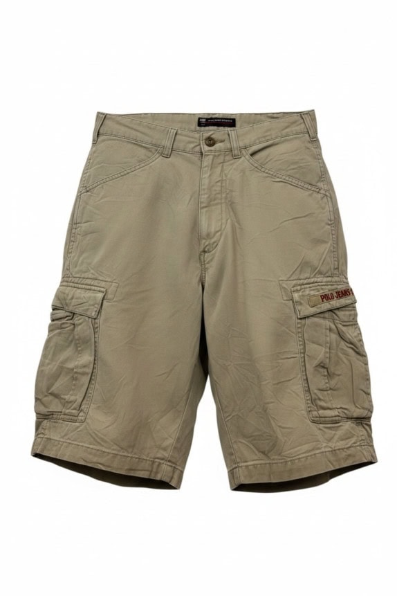POLO JEANS CO CARGO SHORTS STREETWEAR KHAKI ΑΝΤΡΙΚΟ PRE OWNED