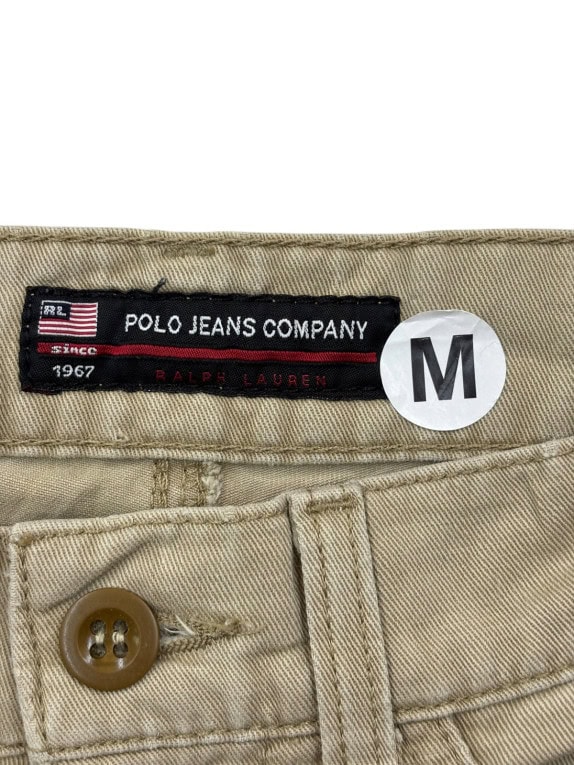 POLO JEANS CO CARGO SHORTS STREETWEAR KHAKI MEN PRE OWNED